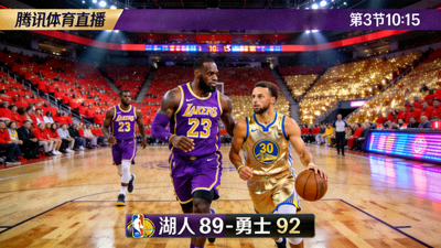 NBA常规赛湖人对阵勇士直播画面